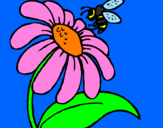 Desenho Margarida com abelha pintado por nayara