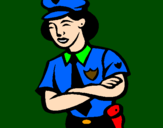 Desenho Mulher polícia pintado por Policial