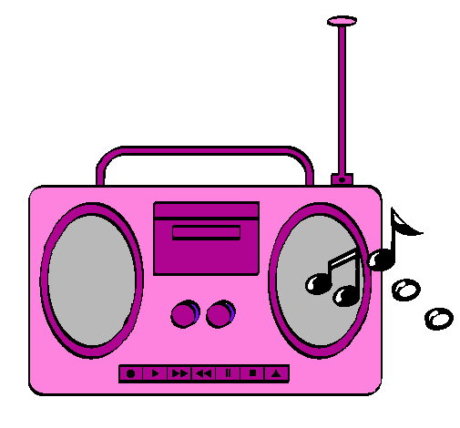 Desenho Radio cassette 2 pintado por lore