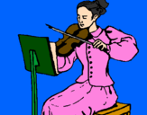Desenho Dama violinista pintado por pedro