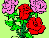 Desenho Ramo de rosas pintado por kikaki