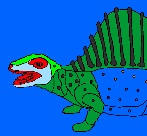 Desenho Dinossauro pintado por dino dan