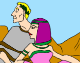 Desenho César e Cleopatra pintado por pedro