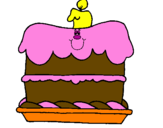 Desenho Bolo de aniversário pintado por laura catita