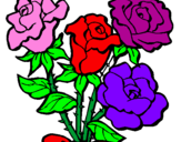 Desenho Ramo de rosas pintado por lindinha