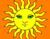 Desenho Sol pintado por nayara