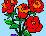 Desenho Ramo de rosas pintado por amor