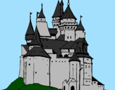 Desenho Castelo medieval pintado por maria