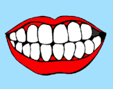 Desenho Boca e dentes pintado por ariane