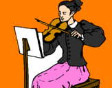 Desenho Dama violinista pintado por messi
