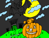 Desenho Paisagem Halloween pintado por michelangelo