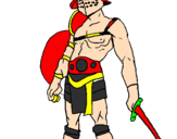 Desenho Gladiador pintado por lucas do val