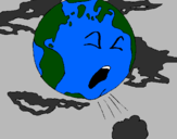 Desenho Terra doente pintado por GABRIELA