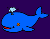 Desenho Baleia a expulsar água pintado por a baleia fofinha