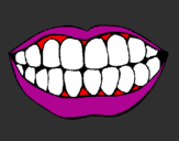 Desenho Boca e dentes pintado por Edimara