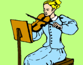 Desenho Dama violinista pintado por Daniel