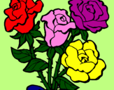 Desenho Ramo de rosas pintado por fro