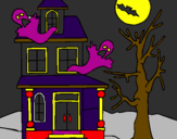 Desenho Casa do terror pintado por bizaruuuuuuuuuuuuuuuuuu