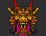 Desenho Cara de dragão pintado por jambete