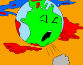 Desenho Terra doente pintado por Flávia