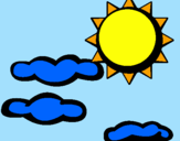 Desenho Sol e nuvens 2 pintado por gordinha