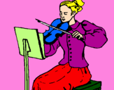 Desenho Dama violinista pintado por raquel