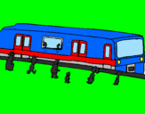 Desenho Passageiros à espera do comboio pintado por enzo