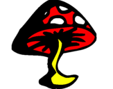 Desenho cogumelo venenoso pintado por solange