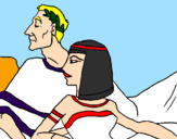 Desenho César e Cleopatra pintado por Anna