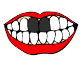 Desenho Boca e dentes pintado por Maluca