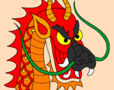 Desenho Cabeça de dragão pintado por luciano