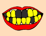 Desenho Boca e dentes pintado por julia