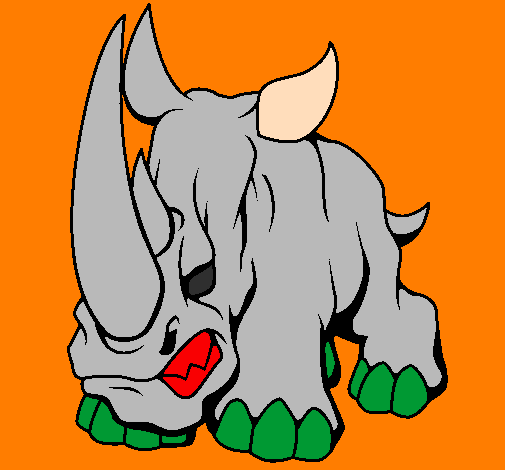 Desenho Rinoceronte II pintado por lukas boladão ecko 