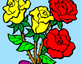 Desenho Ramo de rosas pintado por joy stick