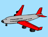 Desenho Avião de passageiros pintado por joy stick