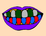 Desenho Boca e dentes pintado por André