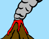 Desenho Vulcão pintado por nathila