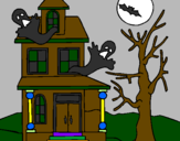 Desenho Casa do terror pintado por willian