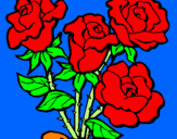 Desenho Ramo de rosas pintado por Valéria