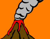 Desenho Vulcão pintado por bruna jc