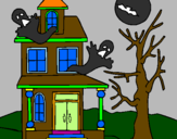 Desenho Casa do terror pintado por Jopy