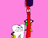 Desenho Dentes e escova de dentes pintado por iscova  e  dente