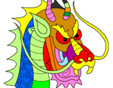 Desenho Cabeça de dragão pintado por gui
