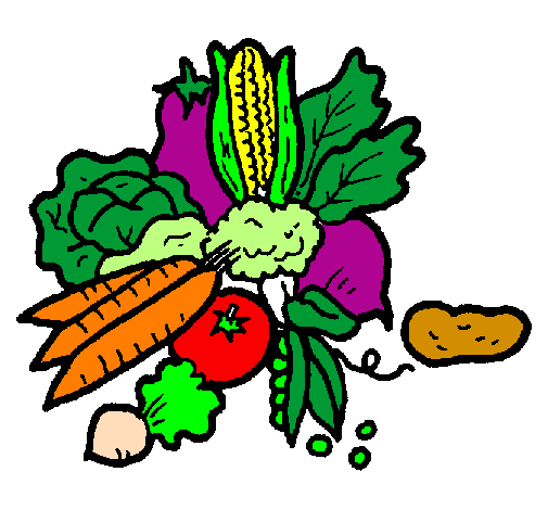 Desenho verduras pintado por hortaliças