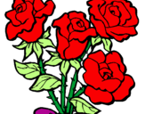 Desenho Ramo de rosas pintado por nena