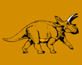 Desenho Tricerátopo pintado por gabriel