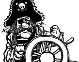 Desenho Capitão pirata pintado por aguia