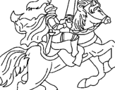 Desenho Cavaleiro a cavalo pintado por asdfasd