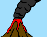 Desenho Vulcão pintado por victoria
