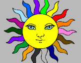 Desenho Sol pintado por cmfj
